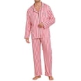 thumbnail image 4 of INSPIRE CHIC Family Christmas Matching Pajamas Sets Striped Notch Collar Button Down Long Sleeve Family Pajamas Set with Pocket ["Men"] S Striped, 4 of 5
