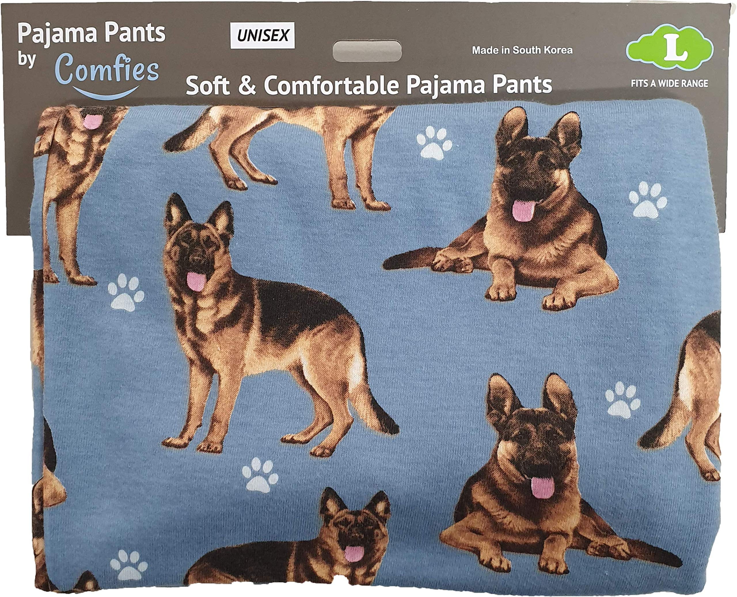E & S Imports Women's #06 German Shepherd Dog Lounge Pants- Dog Pajama Pants Bottoms - Medium
