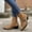 Brown, variant on Herrnalise Women Flock Boots Flat Low Zipper Middle Tube Boots Casual Shoes Boots,Clearance