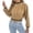 Khaki, variant on Women Long Sleeve Turtleneck Solid Waist Defined Loose Stylish Knit Pullover Sweater