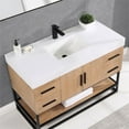 thumbnail image 5 of Bianco 48D" Wood Vanity in Light Brown with  Composite Stone Top without Mirror, 5 of 15