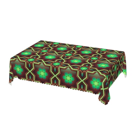

DouZhe Rectangular Tablecloth Bright Brown Bronze Green Background Table Cloth for Kitchen Dinning Tabletop 72 x54 Waterproof Polyester Table Cover