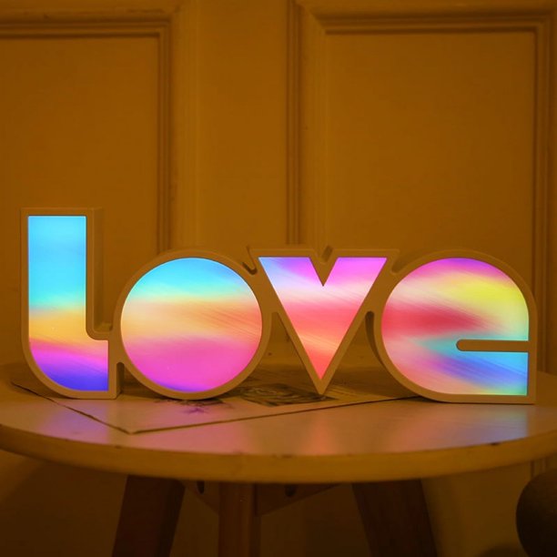 Cadena de luces LED decorativas para el día de San Valentín, propuesta de matrimonio, caja de luz de amor, luz de modelado de letras en inglés, buen material