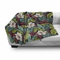 thumbnail image 3 of Plant Soft Flannel Fleece Throw Blanket, Exotic Nature Depicting Image of a Drawing with Vibrant Colored Leaves Botanical, Cozy Plush for Indoor and Outdoor Use, 50" x 60", Multicolor, by Ambesonne, 3 of 6