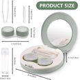 thumbnail image 2 of 2 Pack Travel Contact Lens Case Kit, Portable Eye Contact Case with Mirror, Remover Tool, Tweezers & Solution Bottle, Lens Holder Box Container Storage for Outdoor Daily (Green), 2 of 7
