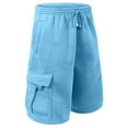 thumbnail image 2 of J. METHOD Men’s Cargo Shorts Active Casual Comfy Workout Gym Elastic Drawstring Fleece Pockets Sweat Pants NEMP07 Light Blue L, 2 of 6