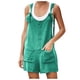 thumbnail image 2 of ICHUANYI Clearance Women's Summer Button Cotton And Pocket Suspender Shorts Jumpsuit Strap Pants(Green, L) ICHUANYI WER2023080903030, 2 of 7