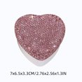 thumbnail image 3 of Rhinestone Inlaid Heart Shaped Metal Box, Festive Gift Container Multi-Purpose Storage Case, Crystal Ornaments Eye-Catching, Hinged Lid Easy Opening, Holiday Present Packing Tabletop Decor, 3 of 7