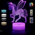 thumbnail image 1 of Lámpara de escritorio 3D de la serie Unicorn, lámpara LED, regalos creativos, luz nocturna visual tridimensional colorida, 1 of 5