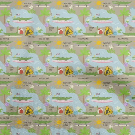 oneOoneCottonPoplinDustyGrayFabricKidsAnimalDiyClothingQuiltingFabricPrintFabricByYard42InchWide