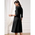 thumbnail image 3 of DARING DIVA Women's Outfit A-Line Keyhole Neck Spring Classy Midi Dresses for Work S Black, 3 of 7