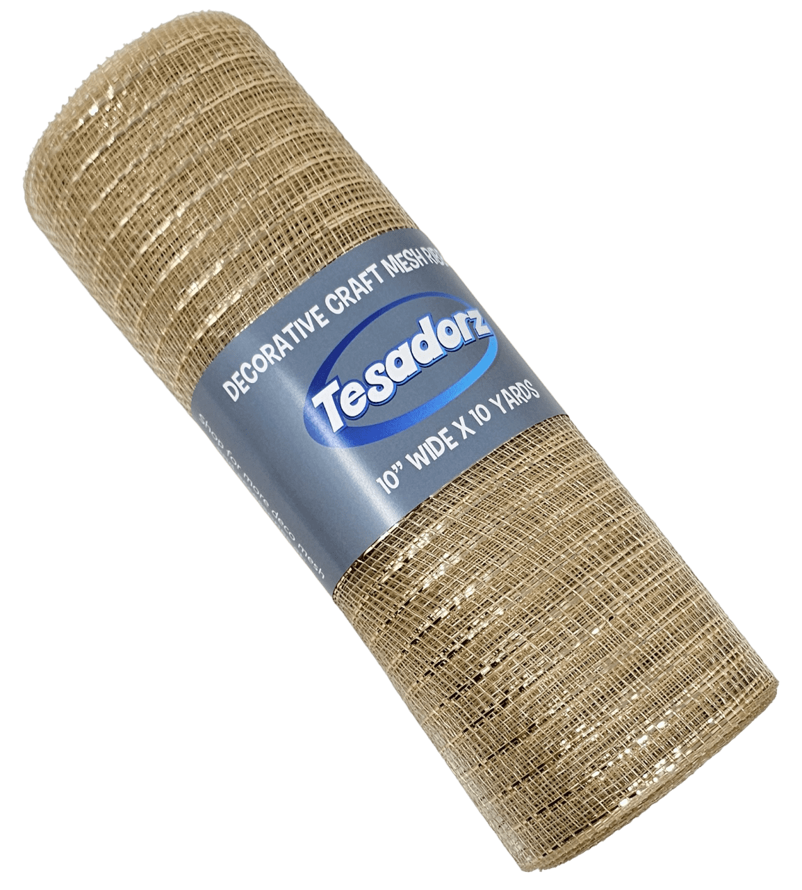 Tesadorz Brand Rose Gold, Ivory, Burgundy and Champagne Gold 10" Decorative Metallic Deco Mesh Ribbon Rolls