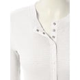 thumbnail image 5 of MixMatchy Women's Basic Casual Waffle Snap Button Henley Sweater Y2k Top Fall Winter Fashion, 5 of 7