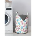 thumbnail image 3 of Cartoon Laundry Bag, Colorful Balloons with Happy Teddy Bears Children Style Funny Illustration, Hamper Basket with Handles Drawstring Closure for Laundromats, 13" x 19", Multicolor, by Ambesonne, 3 of 4