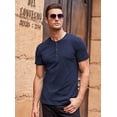 thumbnail image 5 of Iceglad Mens Fashion Casual Front Placket Basic Short Sleeve Henley T-Shirts, 5 of 10