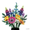 thumbnail image 1 of Blocks Creativ Romantic Wildflower Bouquet Flower Building Blocks Home Desk Plant Decoration Assemble Bricks Toy Gift For Children Girl R231020, 1 of 7