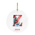 thumbnail image 2 of Holloyiver Personalized Christmas Initial Monogram Ornaments, 2024 Custom Christmas Ornament Gifts, Keepsake Acrylic Xmas Tree Decor for Families Friends, Christmas Ornament Decoration, 2 of 7