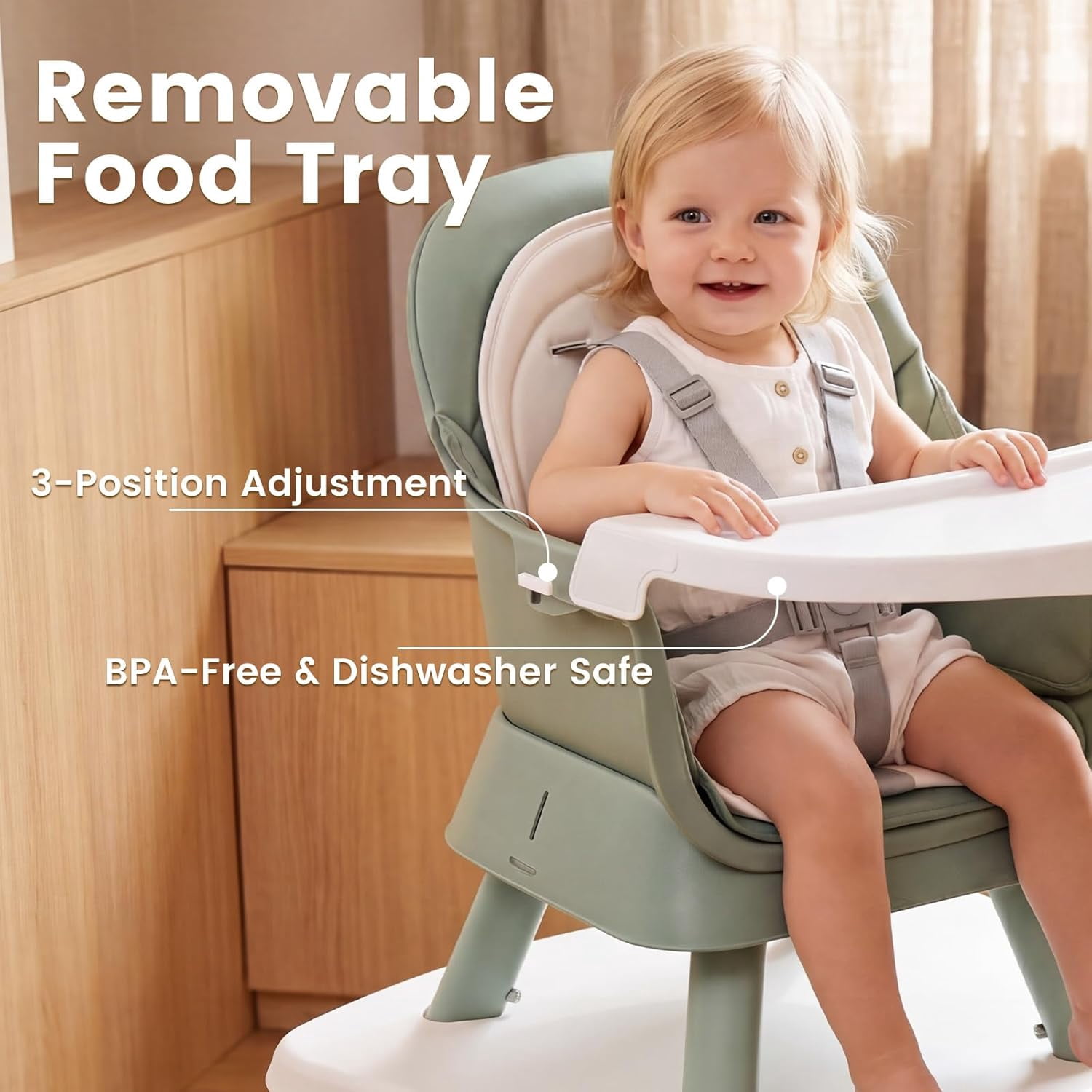 INFANS 8 in 1 Baby High Chair, Convertible Highchair for Babies and Toddlers, Infant Dining Booster Seat, Building Block Table, Kids Stool Table Chair Set with Removable Tray (Grey)