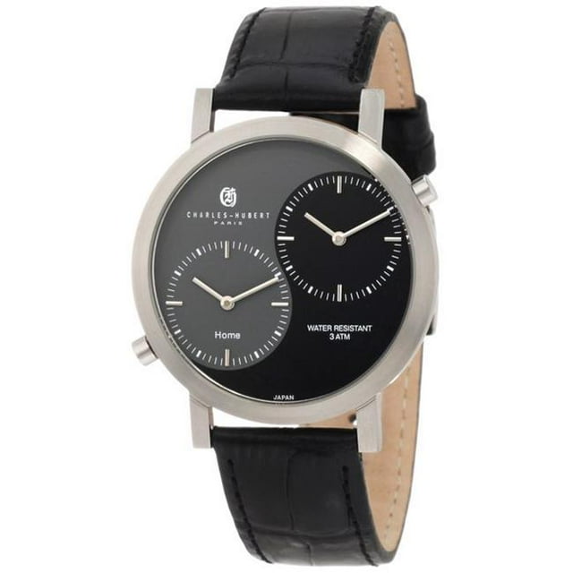 Charles-Hubert Paris Men's Stainless Steel Dual Time Quartz Watch
