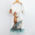 thumbnail image 6 of Cat Fishing on Shark Short Sleeve Dress Clothes Women's Summer Dress Elegant Dress Daily Dresses For Woman, 6 of 9