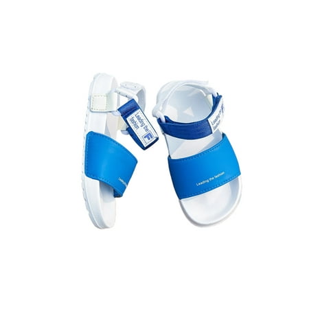 

Avamo Boys Girls Sandal Beach Casual Shoes Slip On Flat Sandals Children Kids Hook & Loop Summer Blue Style B 6.5C