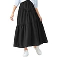 thumbnail image 2 of HAOTAGS Skirts for Girls,Summer Solid Color Midi Length Cake Skirts Black 12-13, 2 of 5