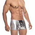 thumbnail image 5 of Bañador de hombre con encaje, imitación de charol, bañador de moda bronceado, ropa interior masculina tipo bóxer, 5 of 5