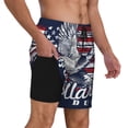 thumbnail image 2 of Balery Mallard Duck With American Flag Bañador para hombre, shorts de playa de secado rápido con entrepierna y forro de compresión-Small, 2 of 6
