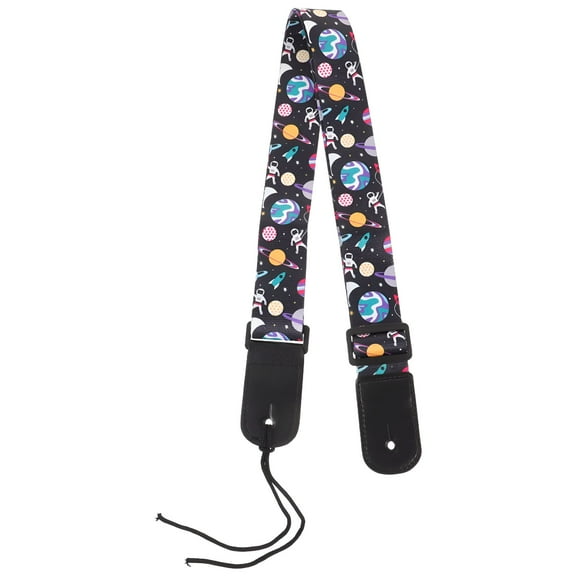 TELOLY Adjustable Kids Guitar Strap Pretty Pattern Guitar Strap with Leather Ends