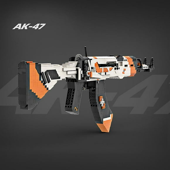 Military Weapon Ak47 Block Gun Continuous Shoot Moc Ww2 Building Blocks Assembly Gun Swat Block Toys For Children Kids Gifts