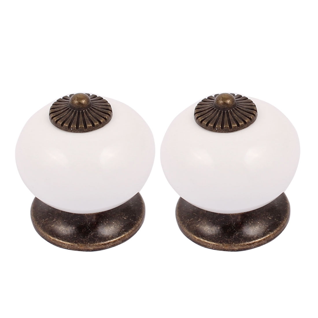 Cabinet Wardrobe Drawer Door Pull Round Ceramic Knobs Handle 2pcs
