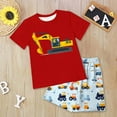thumbnail image 2 of Toddler Clothes for Boys Baby Outfits Children's Spring Summer Tractor Printed Short Sleeve Basketball 6 12 18 24Months 2T 3T Tshirt Shorts T-shirt with Elastic Waist 2 Piece, 2 of 5