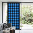 thumbnail image 3 of Black Blue Plaid Window Privacy Film, Country Buffalo Checked Gingham Static Cling UV Sun Blocking Heat Control Window Tint Day and Night, Non-Adhesive One Way Windows Privacy Cover 35.4''x78.7'', 3 of 7