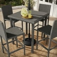 thumbnail image 6 of Martha Stewart 5-Piece Indoor-Outdoor Bar Set with 4 Patio Bar Stools and Bar Height Table with Engineered Wood Top in Gray Rattan Wicker, 6 of 11