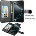 thumbnail image 3 of For iphone 17 Pro Case Wallet with Card Holder, Lanyard and Kickstand for Women Men, Ebizware Magnetic Flip Detachable PU Leather Wallet Phone Case Cover for iphone 17 Pro 6.3" - Black, 3 of 7