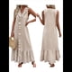 thumbnail image 2 of Vestido de Verano para Mujer, de Algodón, Estilo Bohemio, de , Sin Mangas, con Volantes Escalonados, Maxivestido . Albaricoque L, 2 of 5