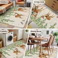 thumbnail image 6 of Area Rug 48×72in, Retro Deer Birds on Retro Linen Floor Carpet Living Room Rug, Watercolor Leaves Non-Slip Welcome Mat Indoor Rugs for Bedroom Dining Room, 6 of 9