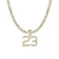thumbnail image 4 of Charles Raymond Iced Out 23 Pendant on Tennis Chain for Men or Women - Bling'ed Out Hip Hop Jewelry on Blast! - Gold or Silver and Size Your Choice – TN001 #23 (Gold 20"), 4 of 5