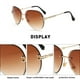 thumbnail image 3 of Gafas de sol recortadas con gradiente sin marco, gafas de sol redondas retras, hechas de metal, 3 of 5