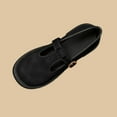thumbnail image 4 of Miluxas Womens Mary Jane Flats Closed Round Toe Pumps Buckle T Strap Loafers Shoes Comfortable Casual Dressy Party office Classic Dress Shoes Black 6.5(38), 4 of 6