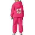 thumbnail image 6 of SGMVNU 2 Piece Sets for Boys Girls Outfits Size 10 Long Sleeve Hoodie and Baggy Joggers Casual Outfit Set Lounge Set, for 6-7 Years, Hot Pink, 6 of 7