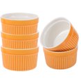 thumbnail image 4 of EeaseMX cuencos de cerámica para hornear, resistentes a altas temperaturas, de mimbre, sin asas, para postre, pequeños, para cocina casera (naranja), 4 of 8
