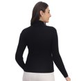 thumbnail image 2 of Cavardi Casual Women's High Neck Ribbed Top – Black | Free Size, 2 of 2