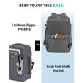 thumbnail image 4 of Mochila ECOHUB Travel de 30 litros con carga USB para portátil de 15,6 pulgadas, color gris, 4 of 8