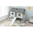 thumbnail image 3 of Euroco House-Shaped Twin over Twin Bunk Bed with Roof and Windows for Kids Teens Bedroom, White, 3 of 12