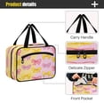 thumbnail image 4 of Travel Hanging Toiletry Bag with 4 Zipped Compartments Waterproof Makeup Accessories Spacious Cosmetic Bag Yellow and Pink Bows Large, 4 of 9