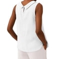 thumbnail image 4 of Women's Sleeveless Tank Tops Round Neck Cotton Linen Cute Summer Shirts White XL, 4 of 4