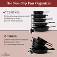 thumbnail image 6 of Cuisinel 5-Tier Pan Rack Silicone Coated Cookware Organizer for Cast Iron Skillets & Pots, 12.2" Black 2-Pack, 6 of 7