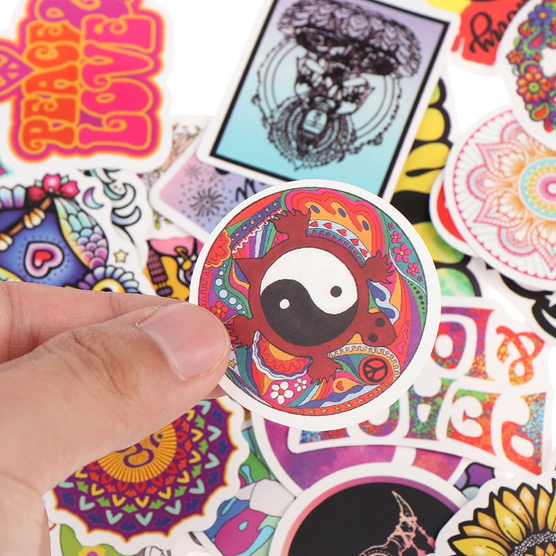 Details about   50Pcs Retro Hippies Love And Peace Stickers For Motorcycle Luggage SkateboarL jI 