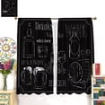 thumbnail image 3 of Bar Kitchen Curtains,Drink Wine Theme Rustic Drink Window Treatments for Wine Room Kitchen Café Dining Room Window Drapes 2 Panels Set,Total Size 84 x 84 Inch, 3 of 6